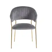Krzesło tapicerowane szary nogi złoty K4-FX